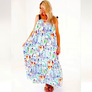 Colorful Abstract Maxi Dress